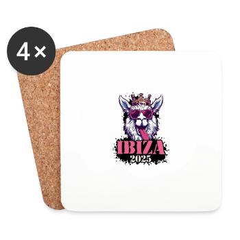 Ibiza 2025 Alpaca - Coasters (set of 4) - white - Front