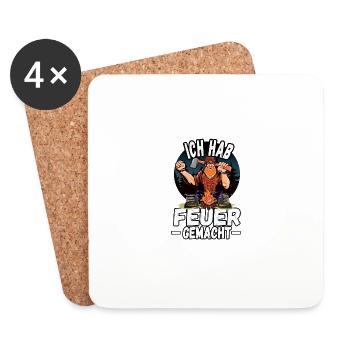 Ich hab Feuer gemacht - Untersetzer (4er-Set) - Weiß - Vorne