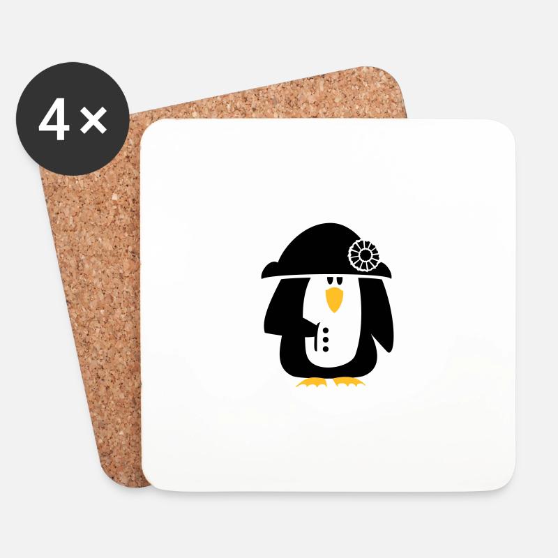 Penguin Bonaparte / Napoleon Penguin (2c) - Coasters (set of 4) - white