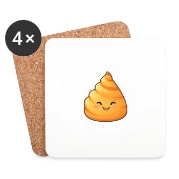 Bon croissant - Dessous de verre (lot de 4) - blanc - Devant