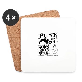 Punks Not Dead, Punk seit 2015, 9 Jahre alt und - Untersetzer (4er-Set) - Weiß - Vorne