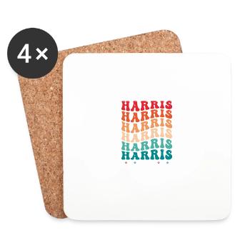 Groovy USA Flagge Farben für Kamala Harris 2024 für - Untersetzer (4er-Set) - Weiß - Vorne