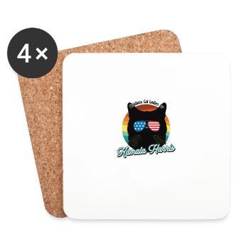 Cat Ladies for Kamala Harris 2024 - Cat Lady for - Coasters (set of 4) - white - Front