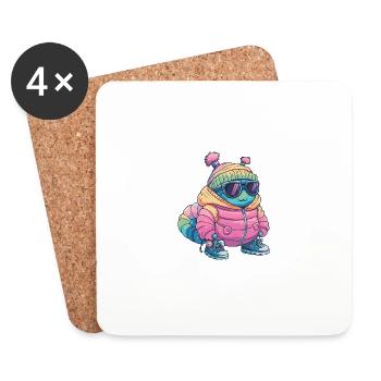 Worm Winter - Coasters (set of 4) - white - Front