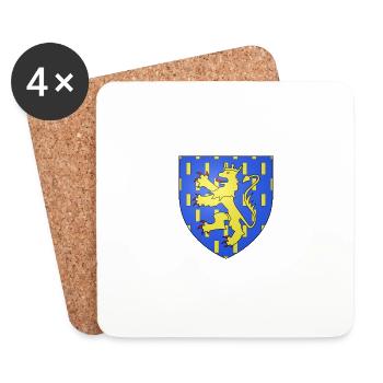 Blason de la Franche-Comté avec fond transparent - Dessous de verre (lot de 4) - blanc - Devant