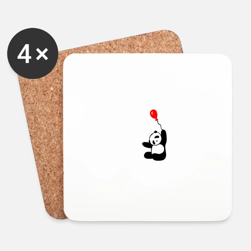Panda - Untersetzer (4er-Set) - Weiß