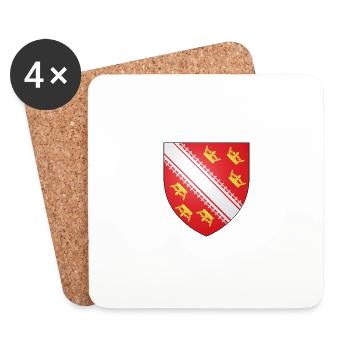 Blason de l'Alsace - Dessous de verre (lot de 4) - blanc - Devant