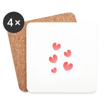 LIEBE. PAAR. ICH HABE GERADE GEHEIRATET. Junggesellinnenabschied. HEILIGER VALENTINSTAG. - Untersetzer (4er-Set) - Weiß - Vorne