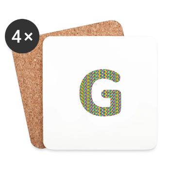 Coeur coloré G Design - Unique et élégant ! - Dessous de verre (lot de 4) - blanc - Devant