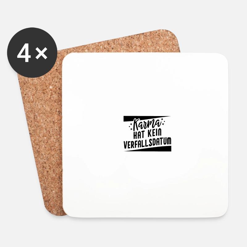 Karma hat kein Verfallsdatum black - Untersetzer (4er-Set) - Weiß