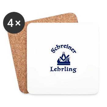 Schreinerlehrling Zunftzeichen Blau - Untersetzer (4er-Set) - Weiß - Vorne