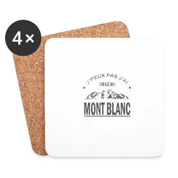 J'peux pas j'ai mont blanc cadeau sport alpiniste - Dessous de verre (lot de 4) - blanc - Devant