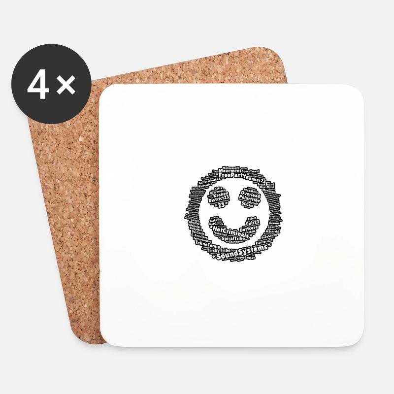 Smile for Soundsystems - Coasters (set of 4) - white