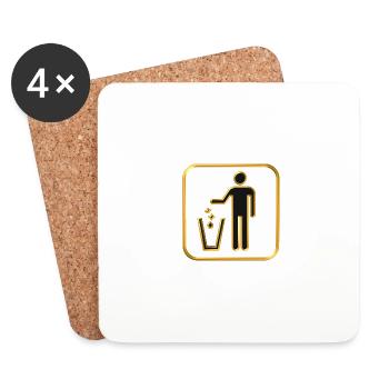 waste paper bin - Coasters (set of 4) - white - Front