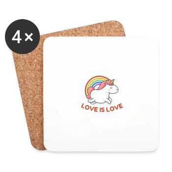 LOVE IS LOVE - Coasters (set of 4) - white - Front