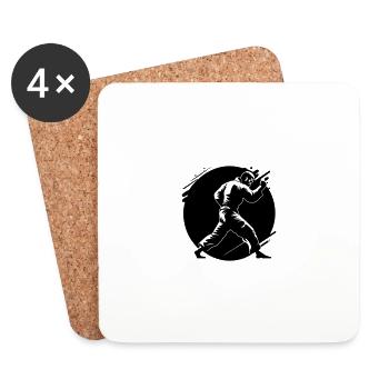 Judo sport - Dessous de verre (lot de 4) - blanc - Devant
