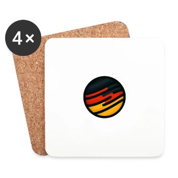 Deutschland Emblem EM WM - Untersetzer (4er-Set) - Weiß - Vorne