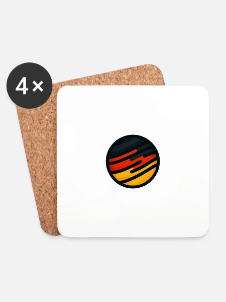 Deutschland Emblem EM WM - Untersetzer (4er-Set) - Weiß