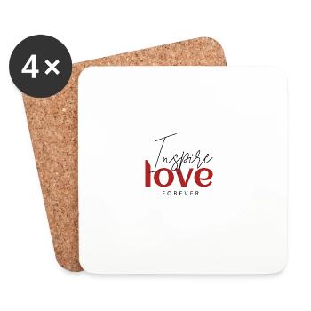 Inspire Love Forever – Minimale rote Typografie Desi - Untersetzer (4er-Set) - Weiß - Vorne