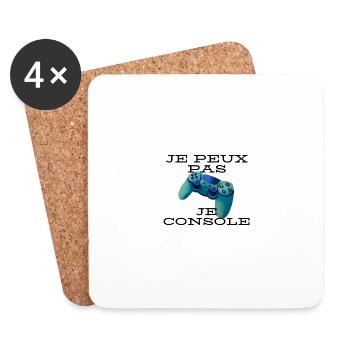 Je peux pas; Je console - Dessous de verre (lot de 4) - blanc - Devant