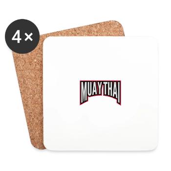 muay thai - Coasters (set of 4) - white - Front