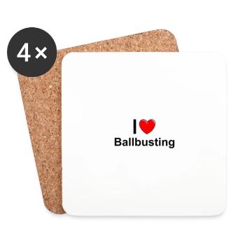 Ballbusting d’amour - Dessous de verre (lot de 4) - blanc - Devant