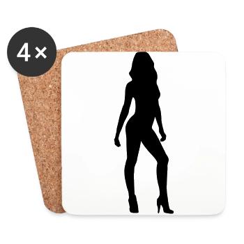 Sexy woman, model, girlfriend - Coasters (set of 4) - white - Front