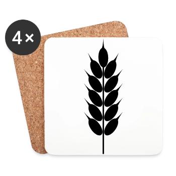 cereals corn cereal wheat wheat veggie gemuese v - Coasters (set of 4) - white - Front