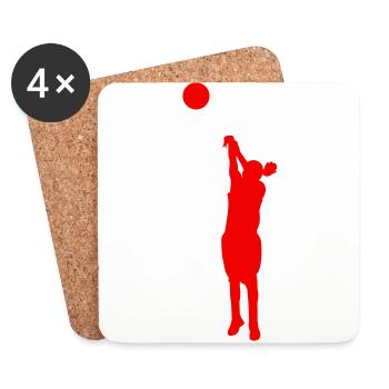 Women basketball - Dessous de verre (lot de 4) - blanc - Devant