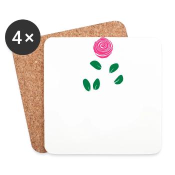 rose - Coasters (set of 4) - white - Front