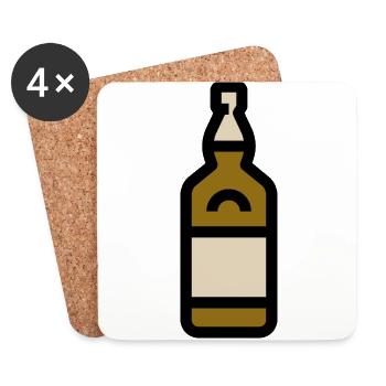 Whiskey bottle, whiskey bottle - Coasters (set of 4) - white - Front