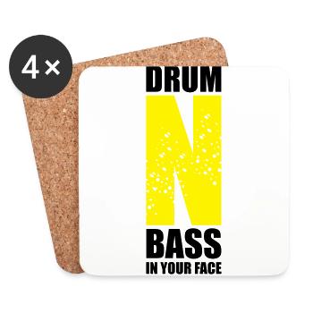Drum'n'bass dans votre visage - Dessous de verre (lot de 4) - blanc - Devant