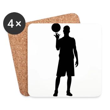 basketball - Coasters (set of 4) - white - Front