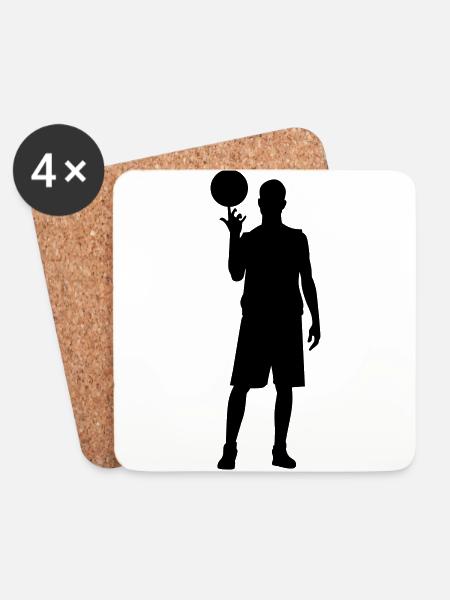 basketball - Coasters (set of 4) - white