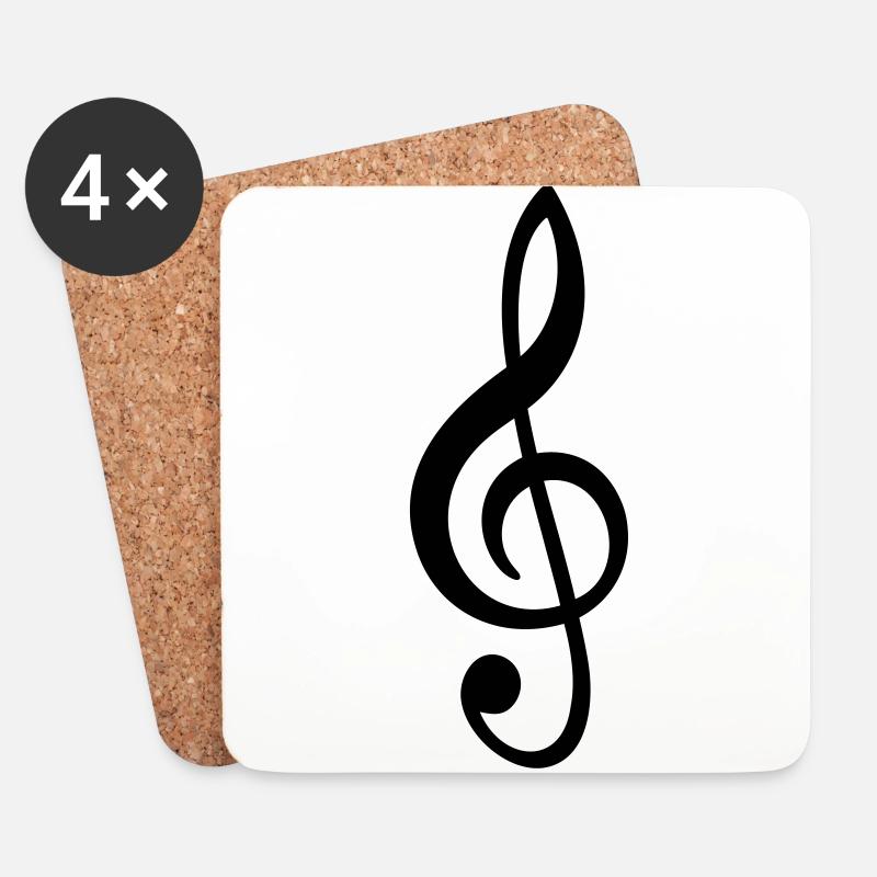 Notenschlüssel Musik Note Zeichen Symbol Symbole - Untersetzer (4er-Set) - Weiß