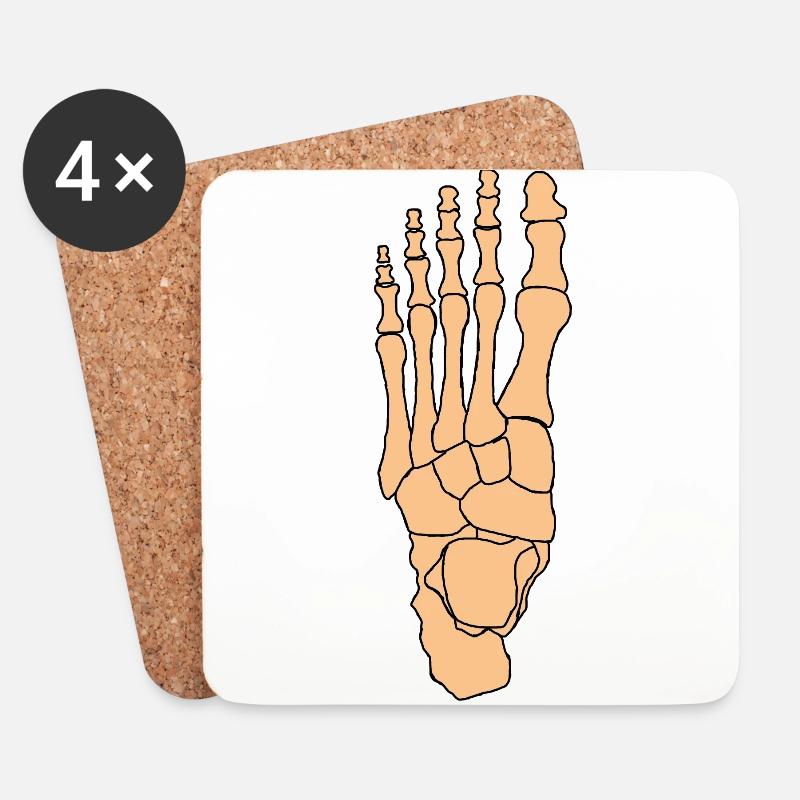 Fuß Anatomie Physiotherapie Knochen Skelett - Untersetzer (4er-Set) - Weiß