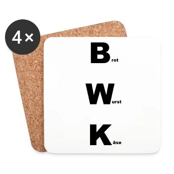 Bread Sausage Cheese - Coasters (set of 4) - white - Front