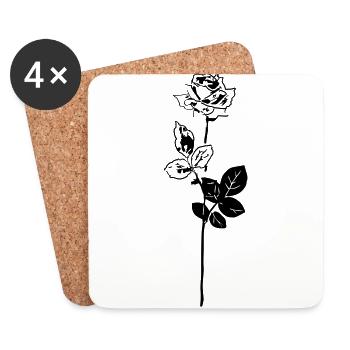 baccara rose - Untersetzer (4er-Set) - Weiß - Vorne