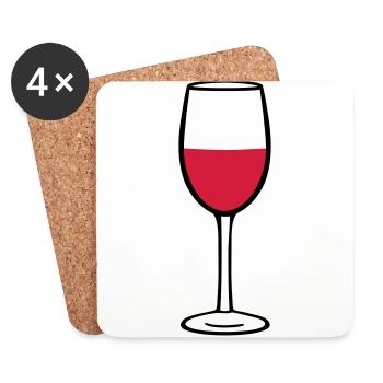 Wine glass, vin - Dessous de verre (lot de 4) - blanc - Devant