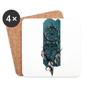 Soul Weaver : Étreinte de l’attrape-rêves - Dessous de verre (lot de 4) - blanc - Devant