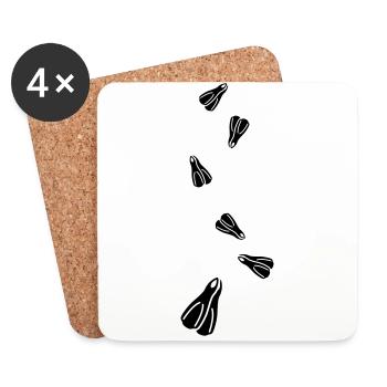 Diving Fins Diver silhouette - Coasters (set of 4) - white - Front