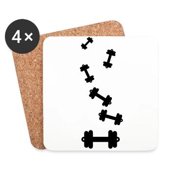 Dumbbell weights icon - Coasters (set of 4) - white - Front