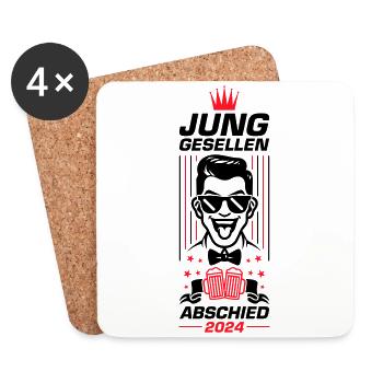 Junggesellen Abschied 2024 - Untersetzer (4er-Set) - Weiß - Vorne