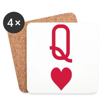 Queen_of_hearts - Untersetzer (4er-Set) - Weiß - Vorne