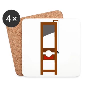 Guillotine Drop Axe Scaffold Execution Horror - Coasters (set of 4) - white - Front