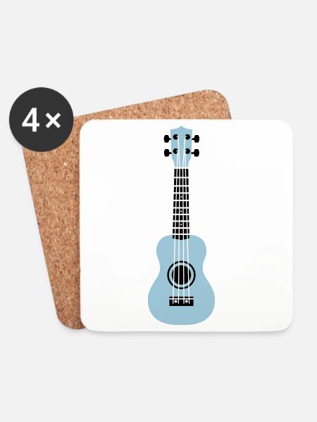ukulele - Coasters (set of 4) - white