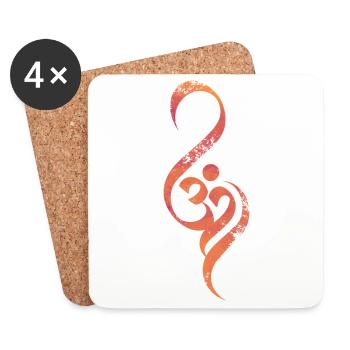 Om yoga art - Coasters (set of 4) - white - Front