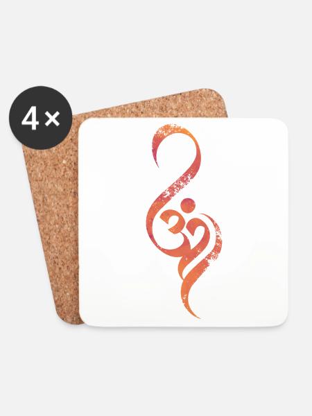 Om Yoga Kunst - Untersetzer (4er-Set) - Weiß