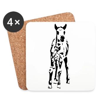 Horses T-shirt Gift Rider - Coasters (set of 4) - white - Front