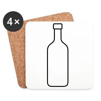 Bouteille - Dessous de verre (lot de 4) - blanc - Devant